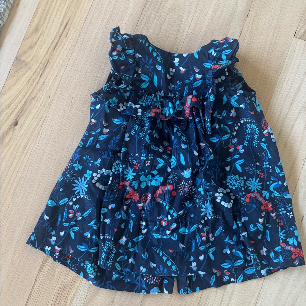 Jacadi Blue Floral Kids Casual Dress
